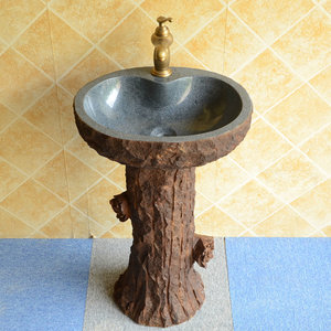 欧式立柱盆与普通马桶 打造简约实用的卫浴空间