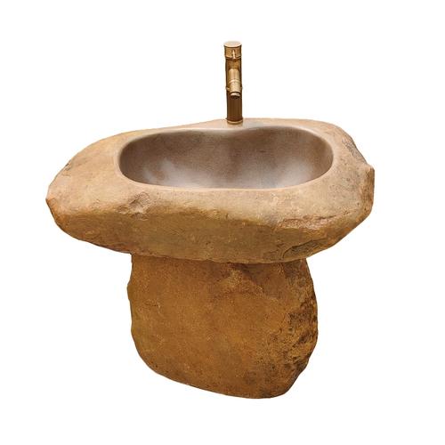 自然石材立柱盆 融合艺术与实用的户外生活新选择